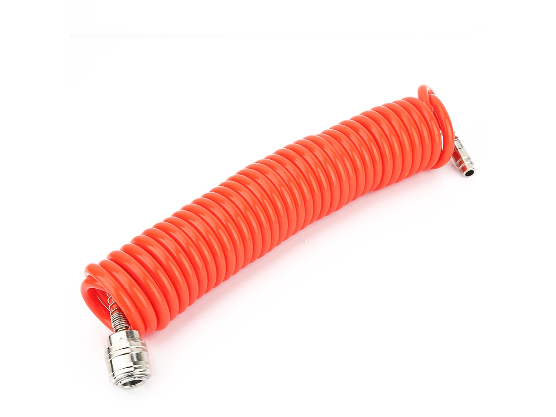 Manguera Neumática Pu Retrátil De 5m Estilo Eu Com Conector Macho/fêmea De 1/4in