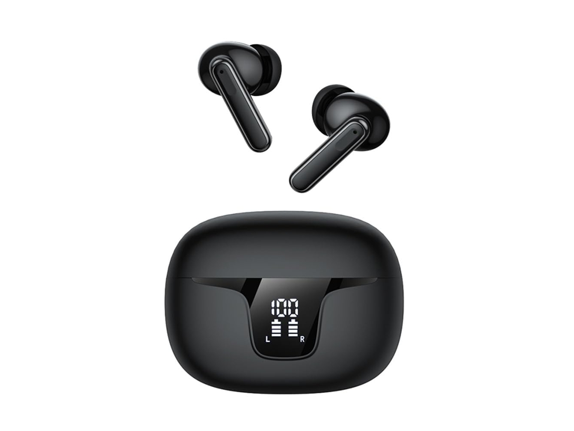 Fones de Ouvido Intra auriculares Bluetooth 5.3 HiFi Estéreo com Microfone e Redução Ativa de Ruído JIAPEI (preto)