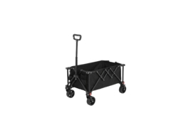 Dobrável Transporte Carrinho Com Rodas Todo Terreno, para Jardim, Camping e Compras, Preto