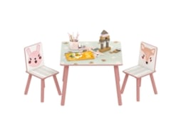 Conjunto de Mesa e Cadeiras para Crianças 3 Peças Rosa | S/MARCA