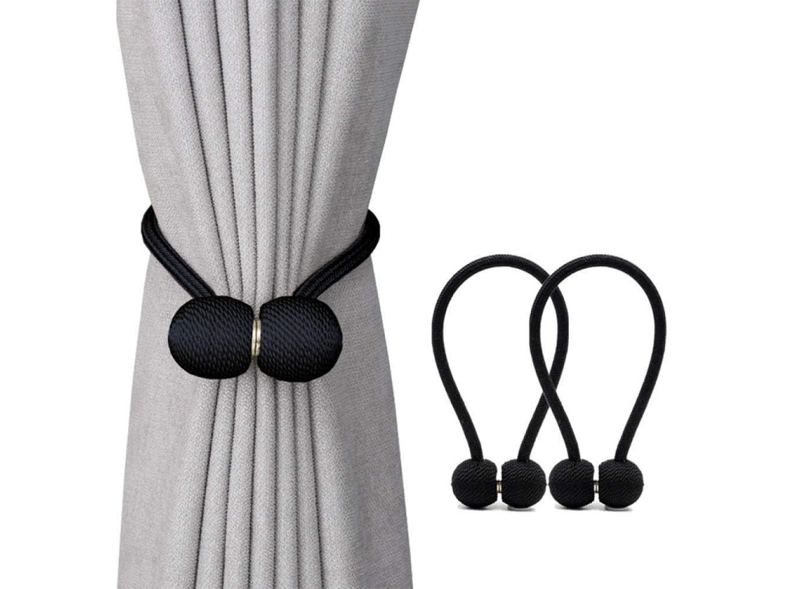 Peças De Prendedores Cortina Modernos Pretos, Fivela Fixação, Acessórios Para Cortina, Alça Suspensão, Corrente, Preto Aquaforge