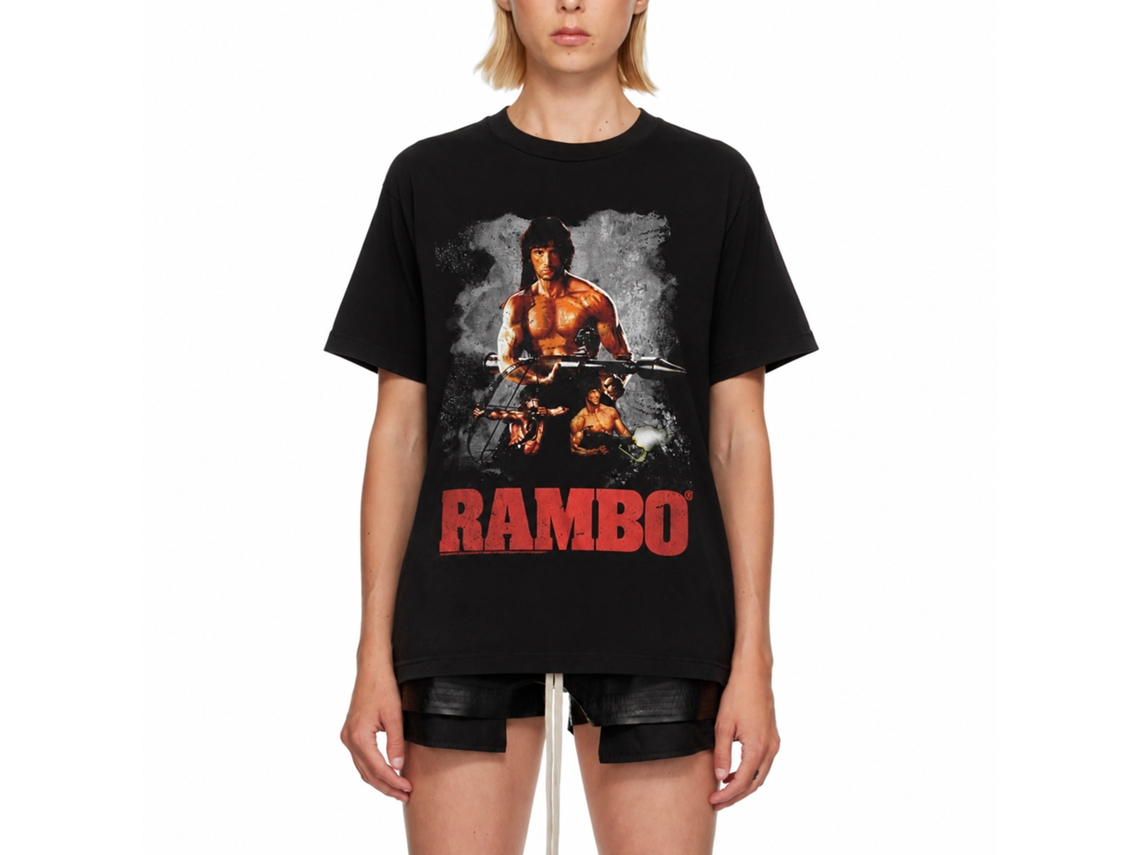Rockinstone Rambo Movie 3 Way Black Adult T-shirt Size:xxxl