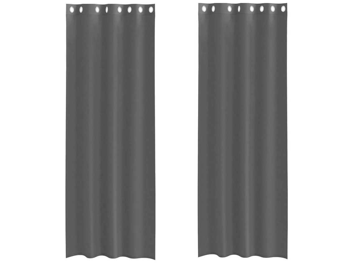 Maison Exclusive - Cortinas De Voile Com Ilhós 2 Pcs Cinzento-escuro 140x260 Cm