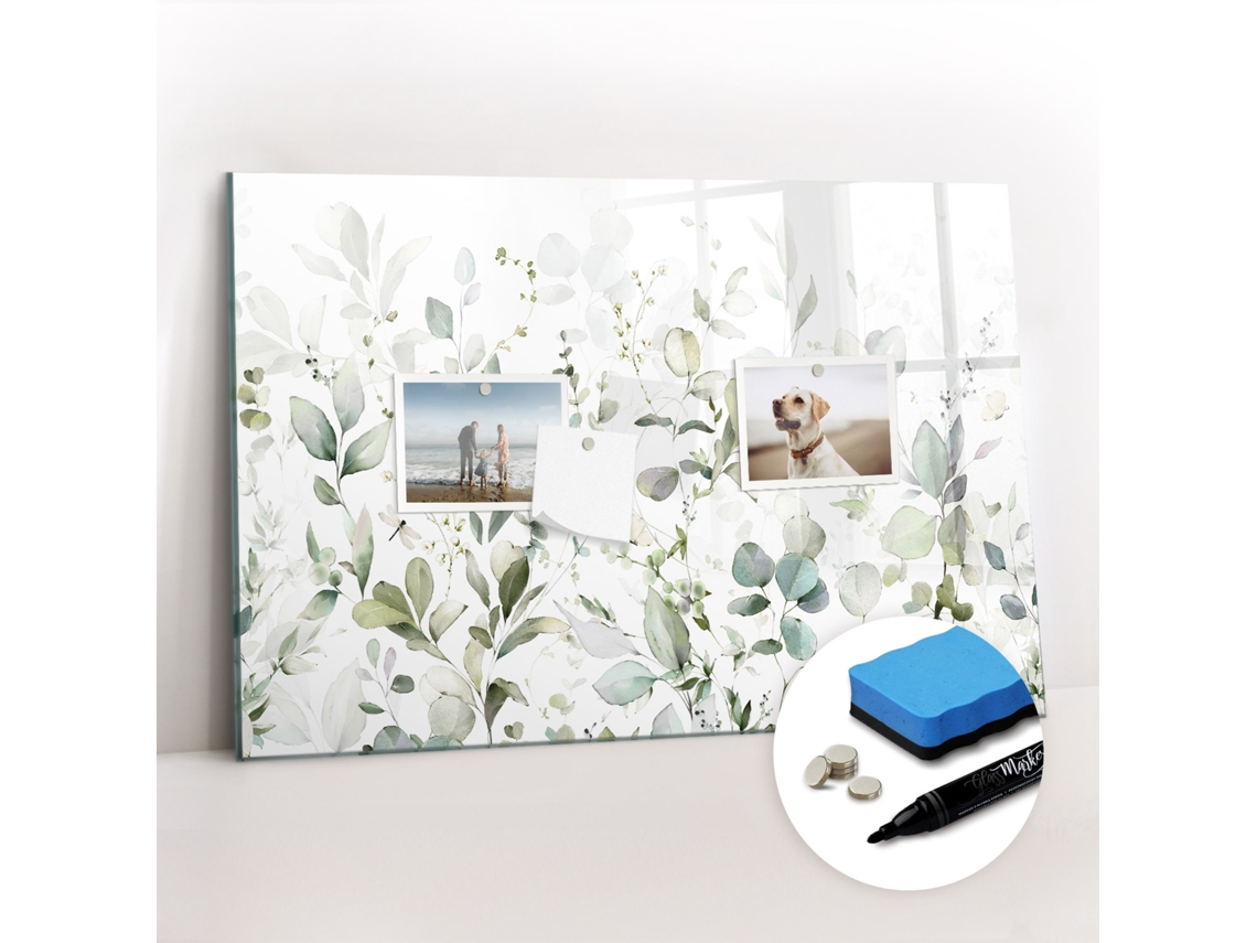 Quadro Magnético Colorido Plantas E Folhas Para A Sala De Estar Espelharte (60x40 Cm)