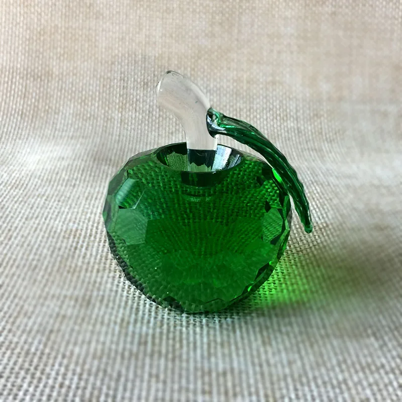 Ornamento de Maçã de Cristal , Ornamento Esférico de Vidro Multifacetado MDUG (verde, 40 Mm)