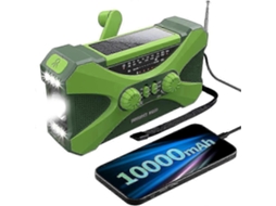 Rádio De Emergência 10000mah, Rádio Solar Com Manivela, Rádio Portátil Com Carregador De Telefone E Lanterna Led Szrg A S 494 Olysi Shop