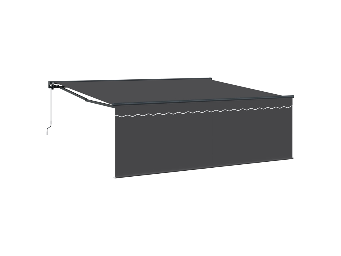 Conjunto 1 Toldo Retrátil Vidaxl Antracite Poliéster (400 × 300 Cm)