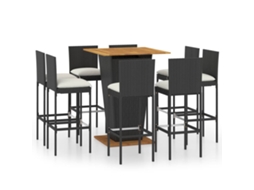 Garden Bar Set, Garden Bar Sets Vidaxl Preto Rattan / Vime (80 Cm Table Length)