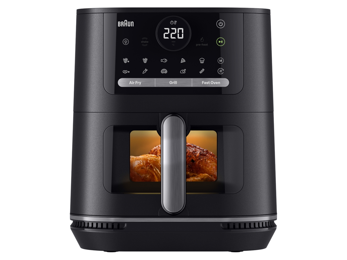 Fritadeira Sem Óleo BRAUN MultiFry 5 HF5075IBK Air Fryer 3 em 1 (6L - Preto)