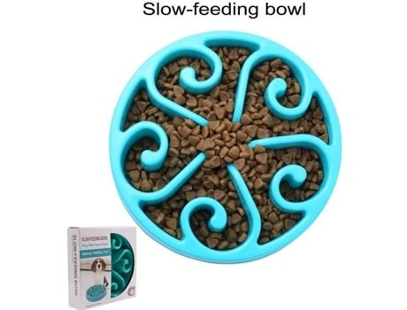 Tigela Anti-Glutona para Cães Epetop 18 5Cm Azul Promove Alimentação Saudável e Digestão Lenta EPE TOP