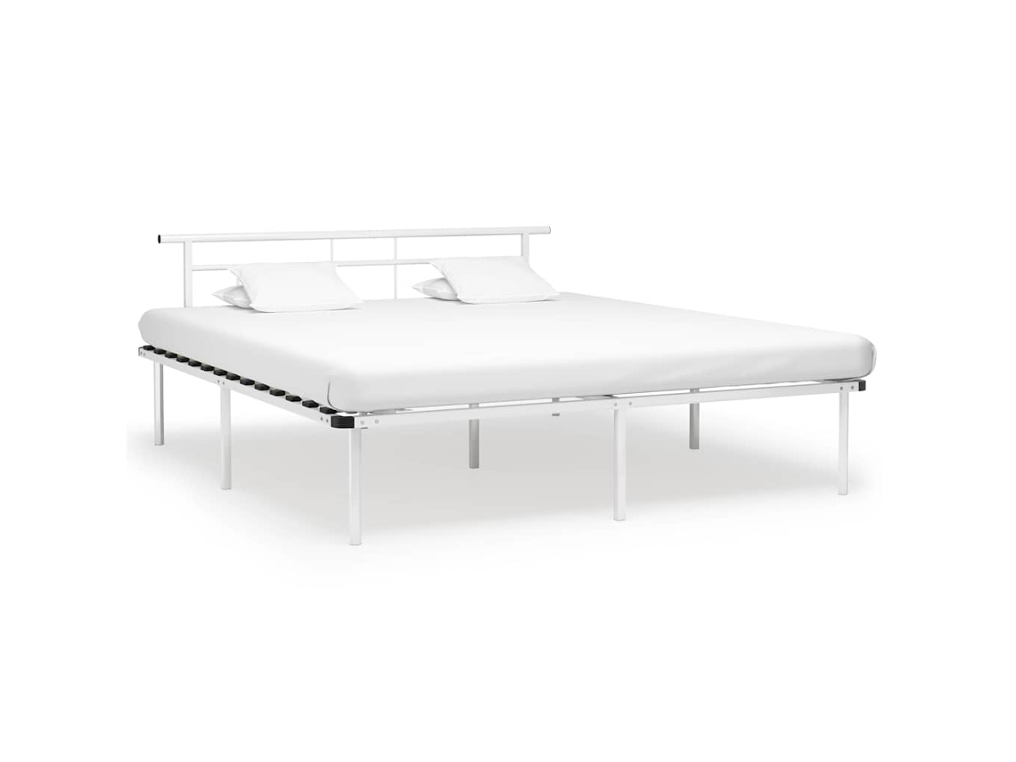 Bed Frame, Bed Frames Vidaxl Branco Metal (180 X 200 Cm)