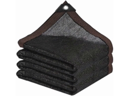 Tela de sombreamento para jardim com ilhós, cobertura externa com 90% de sombreamento para pérgola, pátio, plantas, estufa, galinheiro, preta (3x6m)