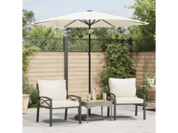 Vidaxl Guarda-sol De Jardim Com Poste De Aço 223x223x213 Cm Branco