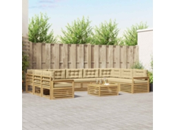 Vidaxl Conjunto De Sofás Para Exterior 10 Unid. Branco E Bege
