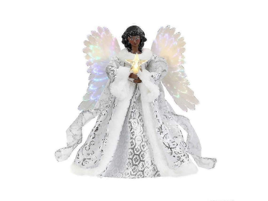 Adorno de Cima de Árbol de Navidad Ángel Con Luz Led Usb para Decoración Festiva Hogar Navidad Año Nuevo a