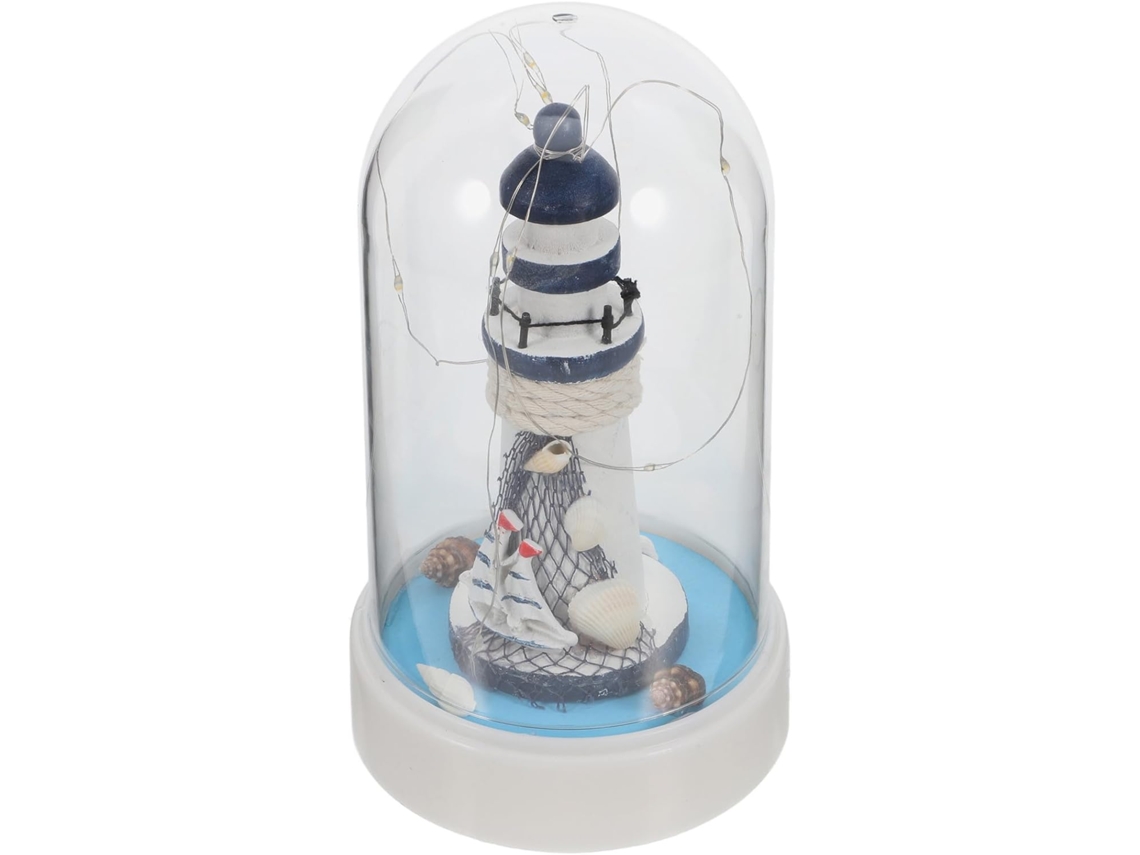 Luminária Noturna Grande De Led Em Formato Farol Mediterrâneo Sob Uma