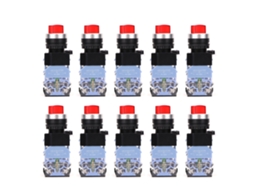 10 Peças Botão De Interruptor Com Auto-bloqueio 22mm Bem38-11xd/21 Luz Vermelha 220v 1no/1nc La38