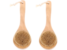 Conjunto De 2 Escovas Banho Com Cerdas Naturais Javali Para Esfoliação Das Costas E Massagem Corporal Acessórios