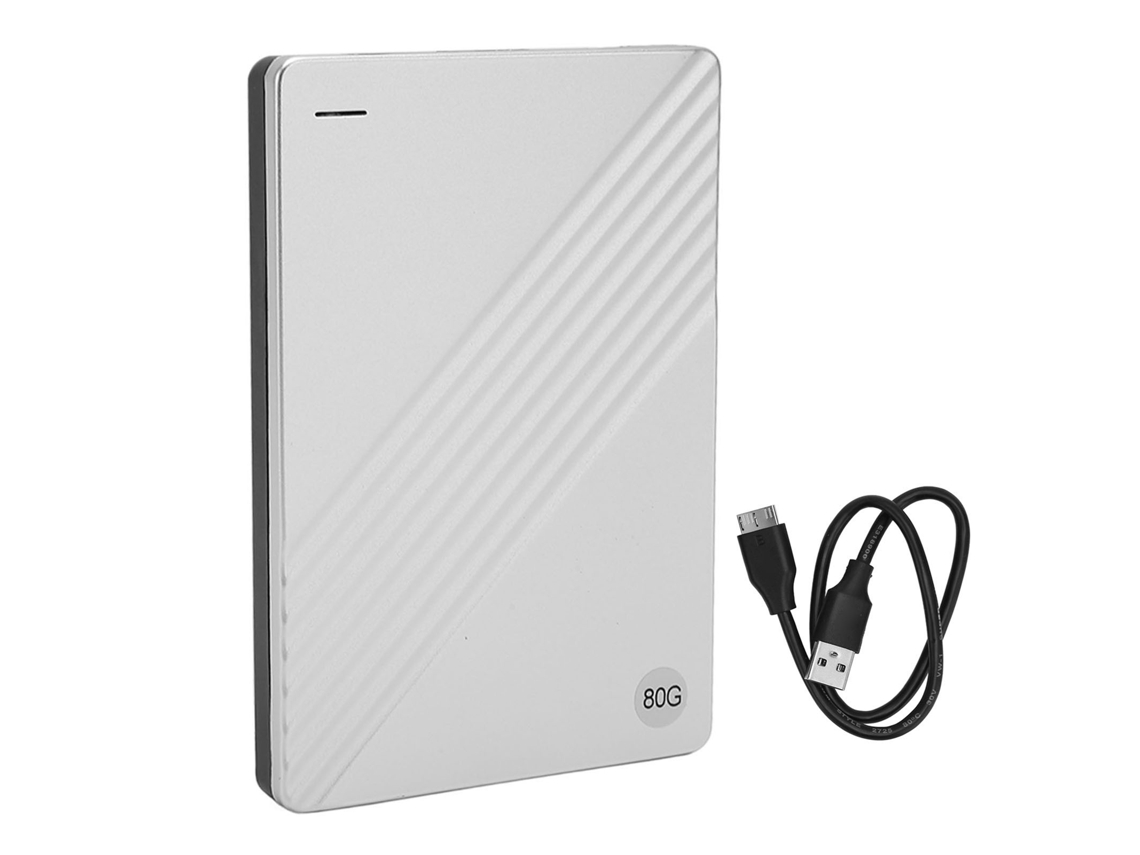 Hd Externo 80gb Usb 3.0 Ultradelgado 2.5 Polegadas Alumínio Liga Portátil Hdd Prata