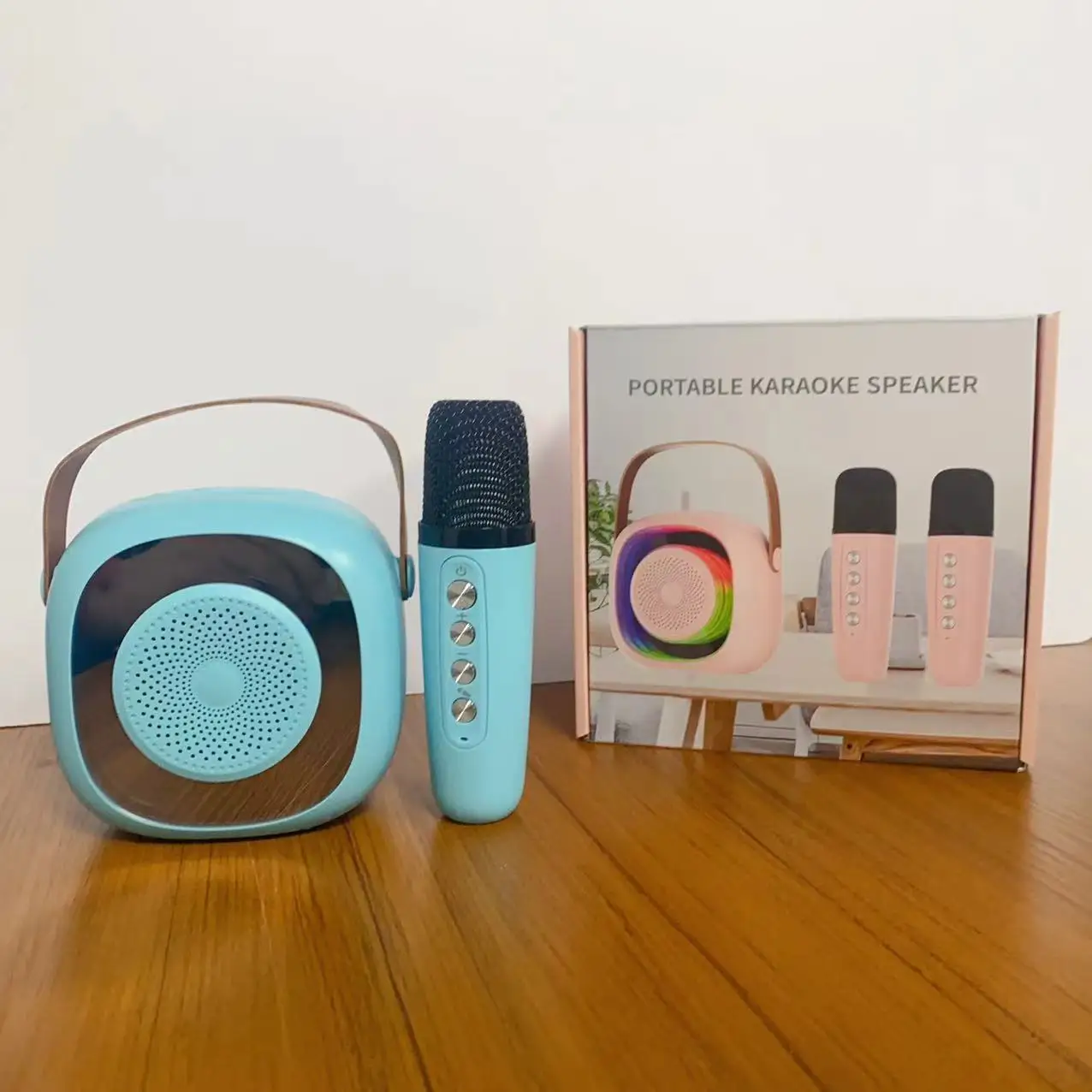 Microfone Bluetooth MDUG com Alto falante, para Karaokê