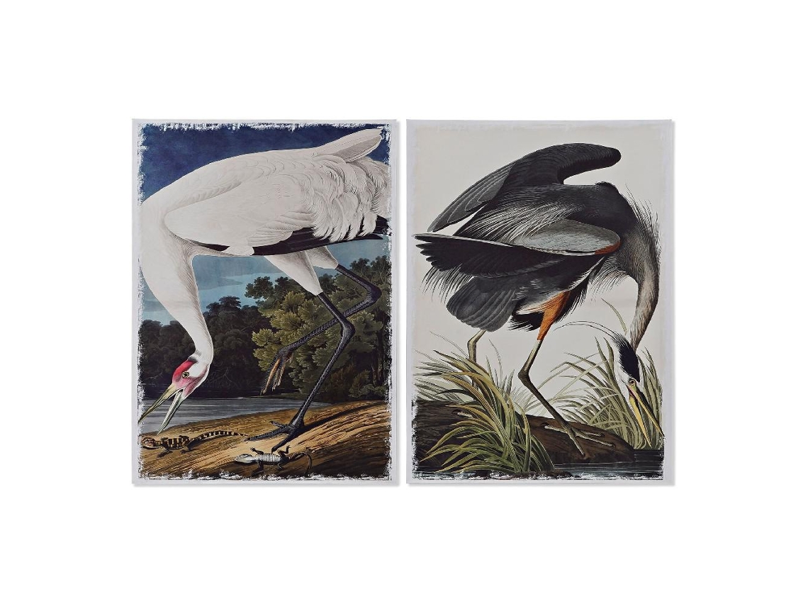Pintura Dkd Home Decor Heron 50 X 1.8 X 70 Cm