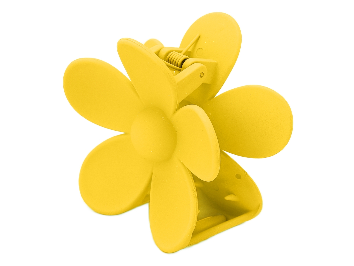 Pulseira De Cabelo Com Flores De Plástico Amarelo Limão Other