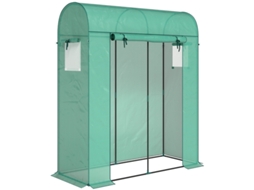 Estufa Tomates Túnel Porta Janela Arco 170x68x200cm Verde BRAVENTO