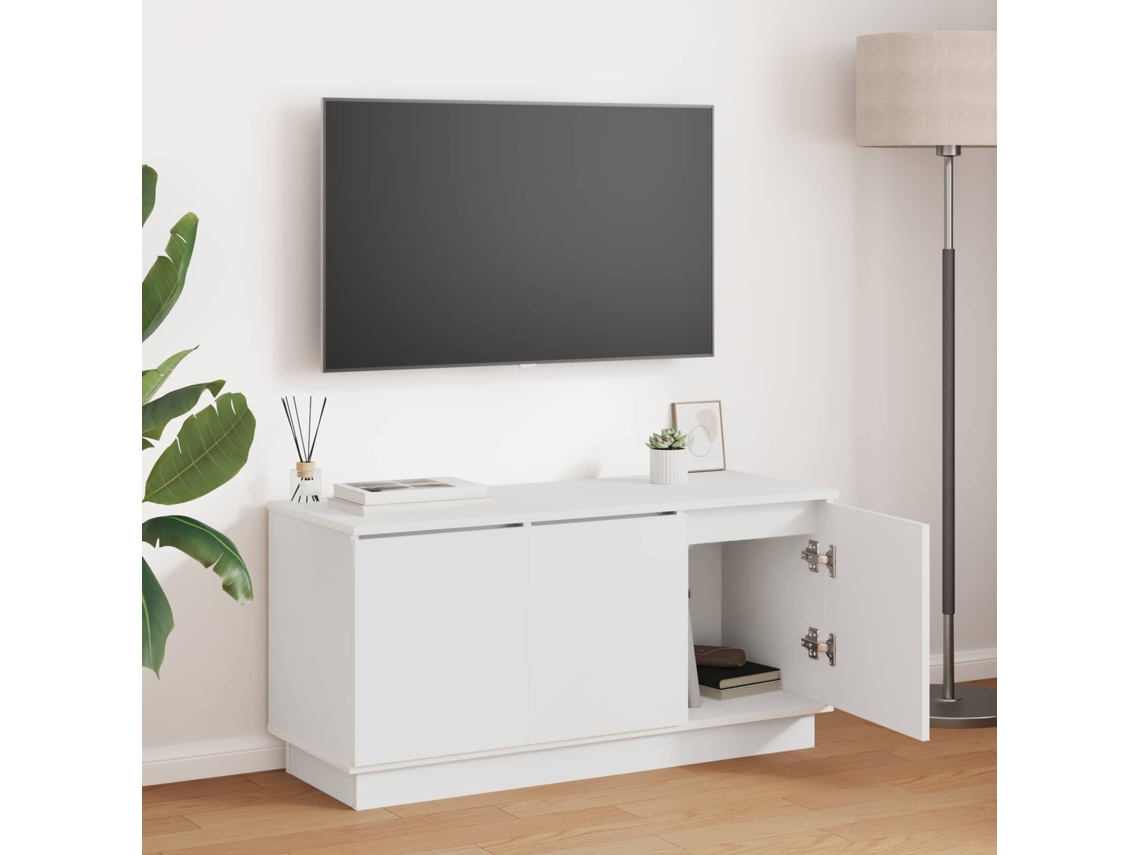 Vidaxl Gabinete Para Tv 100 X 38 X 49 Cm Branco Derivados De Madeira