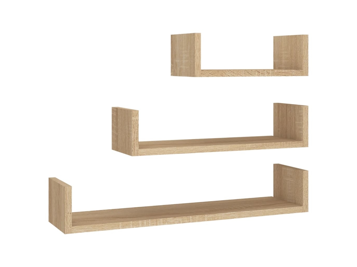 Shelf, Shelves Vidaxl Marrom Madeira Processada (60 X 15 X 10 Cm)
