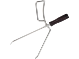 Pinça Para Carvão Artibetter, Acessório Para Churrasco, Aço Inoxidável Com Cabo Ergonômico De Madeira, Prática E