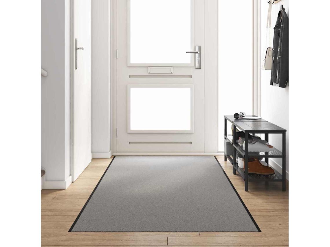 Vidaxl Tapete De Entrada Cinza E Preto 120 X 350 Cm 100% Poliamida