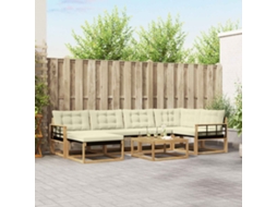 Vidaxl Conjunto De Sofás Para Exterior 7 Unid. Branco E Creme