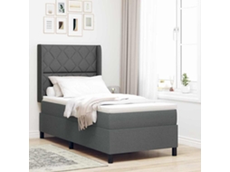 Vidaxl Cama Box Com Almofada Manual Cinza Escuro 200 X 100 Cm Tecido