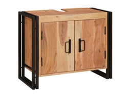 Conjunto 1 Armário De Lava-louça Vidaxl Castanho Madeira De Acácia Maciça (71 X 33 X 58 Cm)