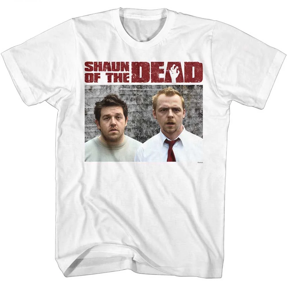 Rockinstone Shaun Of The Dead Movie Shaun And Ed White Adult T-shirt Size:m