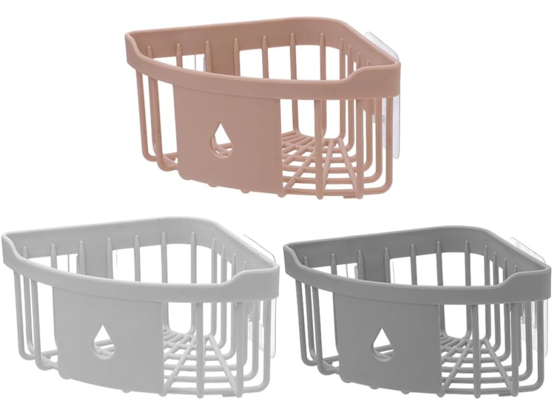 Conjunto De 3-prateleiras Parede Para Armazenamento Em Canto, Em Pp, Otimizando Espaço Para Banheiro E Quarto