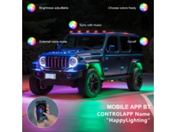 6pcs Led Rock Lights App Bt Controller Music Sync Waterproof Suv Atv Utv