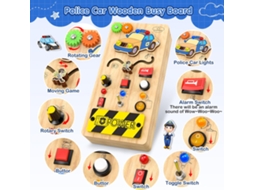 Brinquedos sensoriais Montessori para crianças pequenas. Quadro de atividades de madeira para bebês. Brinquedos educativos Slowmoose.