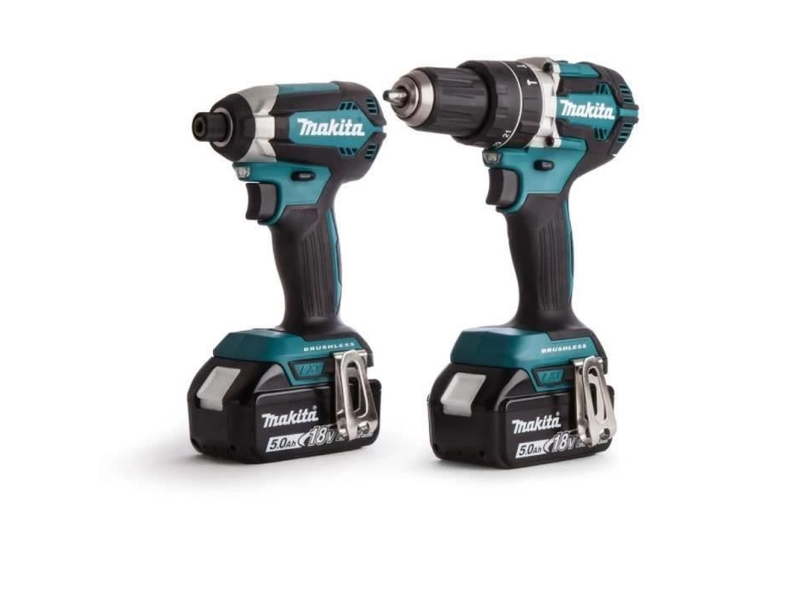 Pack Furadeira 18V Ddf482 Chave de Impacto Dtd152 18V 3 Baterias 5Ah Carregador Caixa Makpac MAKITA Dlx2127Tj1