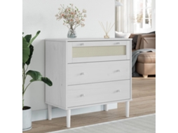 Vidaxl Armário De Gavetas Senja 80x40x80 Cm Pinho Maciço Branco