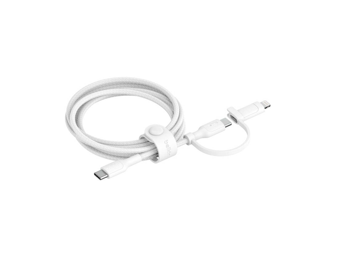Cabo 2 Em 1 Usb-c E Lightning Pd 30w 1,5m Carregamento Rápido