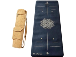 Tapete de yoga ACHAMANA borracha e imitação de couro 5mm Mandala, mãos secas ou húmidas