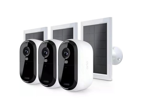 Câmera De Vigilância Pack 3 Câmeras Essential 2k 3 Painéis Solares Arlo