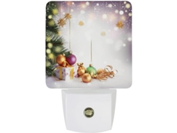 Luminária Noturna De Parede Com Sensor, Luz Noturna Natalina Que Acende Do Anoitecer Ao Amanhecer, Luz Led Branca Quente