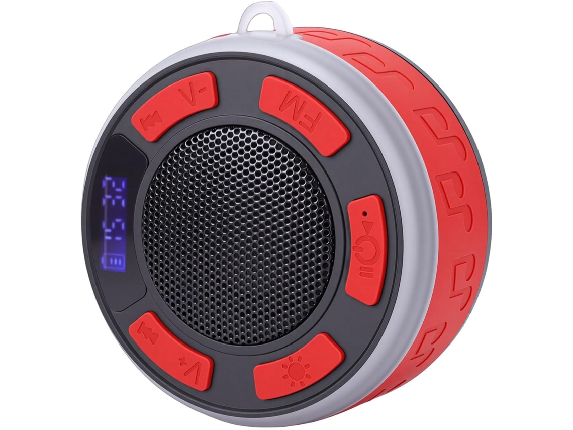Caixa De Som Bluetooth Para Chuveiro Com Ventosa, Relógio Led, Luzes Rgb