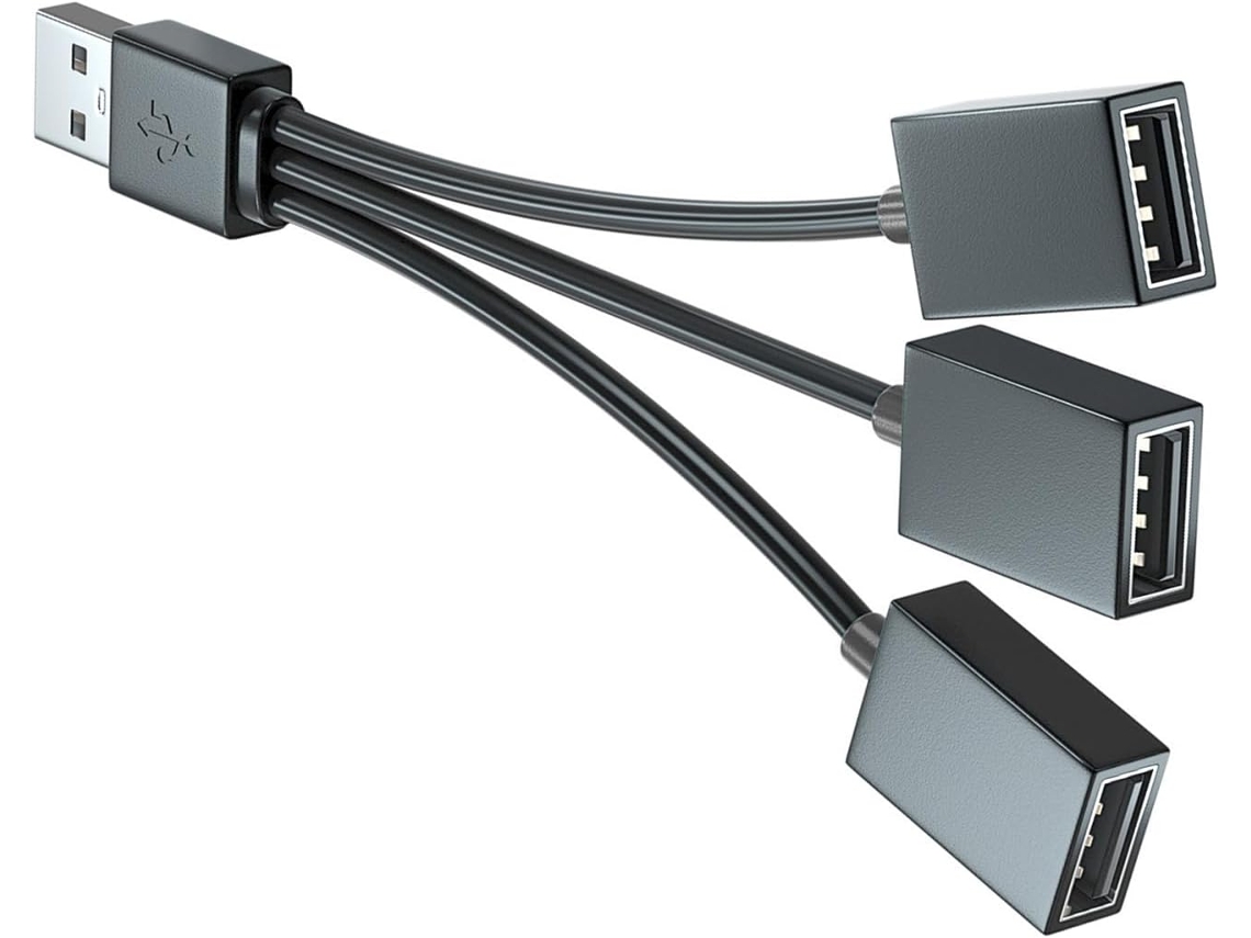 Hub Usb 2.0 Tipo Y Com 1 Conector Macho E 3 Fêmeas Para Consoles De