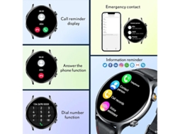 Smartwatch Bluetooth Call 1.39 Polegadas Monitoramento De Súde 114 Modos Esportivos Compatível Com Android Ios Preto Yizhood