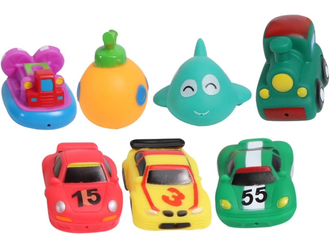 Conjunto de 7 Brinquedos Divertidos de Animais para Banho para Meninos e Meninas. Seguros e Coloridos, CHABERLU