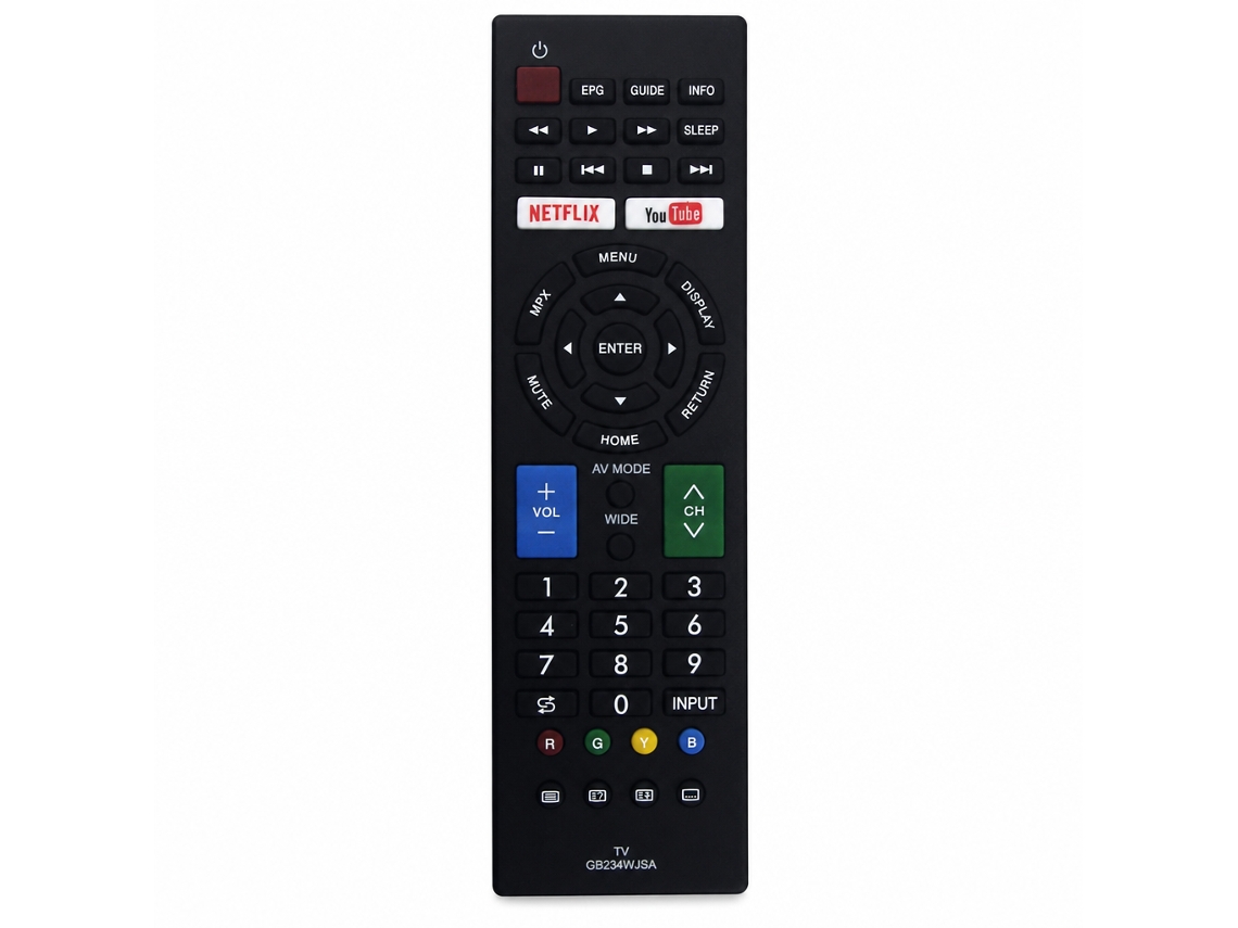 Comando À Distância Para Tv Lcd Compatível Com Sharp Gb234wjsa Com Atalhos Netflix E Youtube_zhd