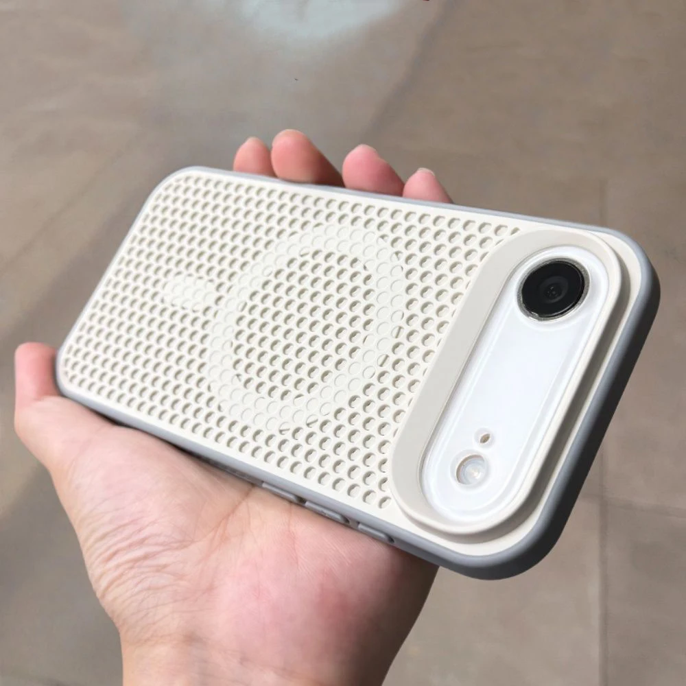 Capa Magnética Para Iphone 16 (cinza-esbranquiçado) Com Dissipação De Calor E Resistente A Impactos.
